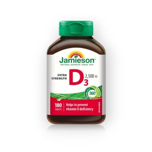 قرص ویتامین D3 جمیسون ۲۵۰۰ واحدی (۱۸۰ عددی)