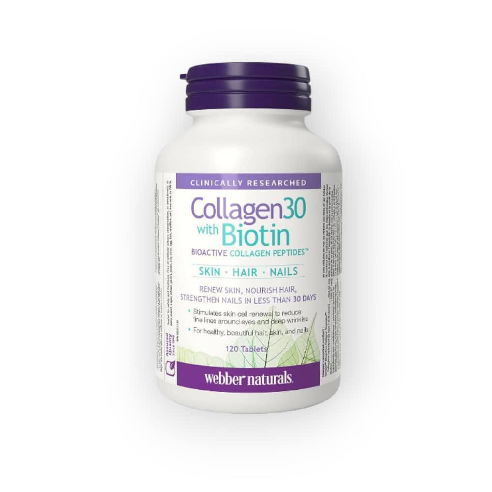 قرص کلاژن ۳۰ وبر نچرالز با بیوتین (۱۲۰ عددی)